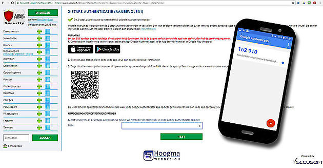 Your website extra secured with our 2-step verification Hoogma Webdesign Beerta