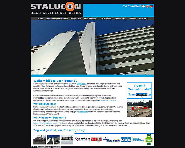 Stalucon Bouw BV, Stadskanaal Hoogma Webdesign Beerta