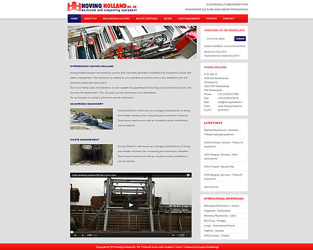 Hoving Holland Int. BV, Stadskanaal (Países Bajos) - Hoogma Webdesign Beerta