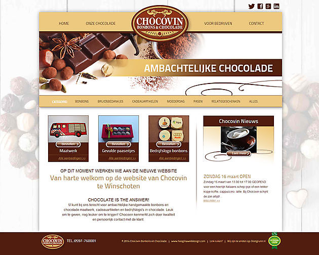 Chocovin Bonbons, Winschoten (Países Bajos) - Hoogma Webdesign Beerta