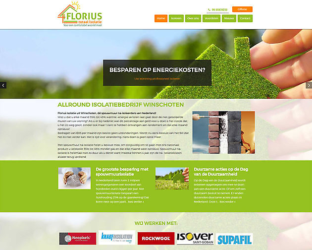 Florius Isolatie, Winschoten Hoogma Webdesign Beerta