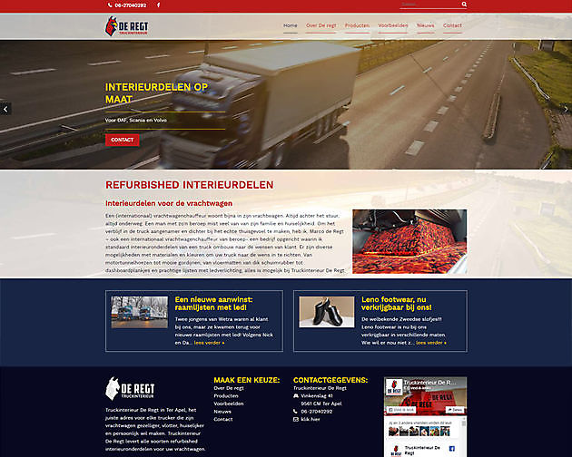 Truckinterieur De Regt, Ter Apel Hoogma Webdesign Beerta