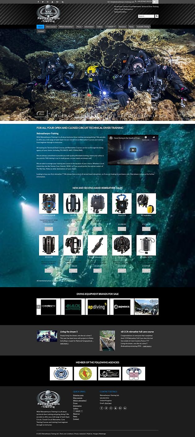 Rebreatherpro Training Ltd., Lutterworth, Engeland - Hoogma Webdesign Beerta