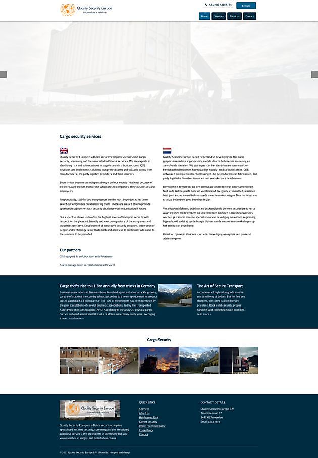 Quality Security Europe BV, Woerden Hoogma Webdesign Beerta