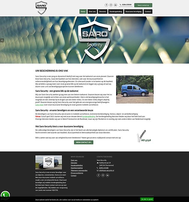 Saro-Security, Purmerend Hoogma Webdesign Beerta