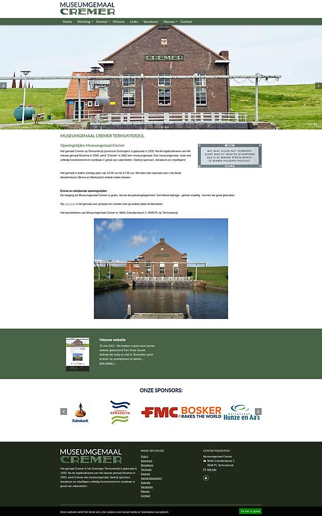 Museumgemaal Cremer, Termunterzijl Hoogma Webdesign Beerta