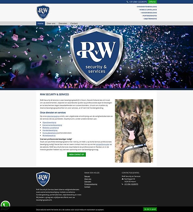 RvW Security, Hoorn Hoogma Webdesign Beerta