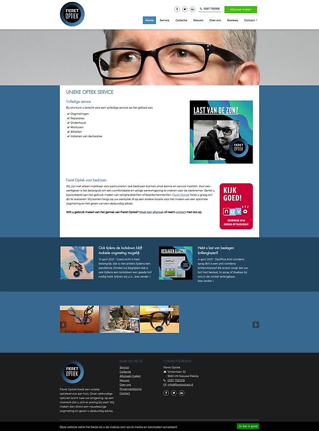 Fieret Optiek, Nieuwe Pekela Hoogma Webdesign Beerta