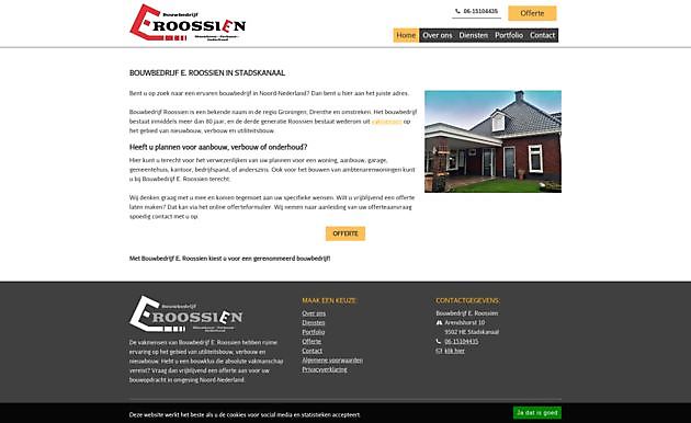 Construction company E. Roossien, Stadskanaal - Hoogma Webdesign Beerta