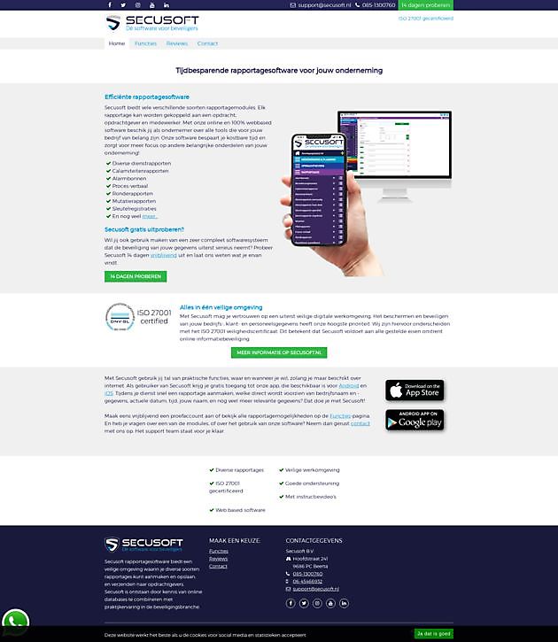 Secusoft rapportagesoftware Hoogma Webdesign Beerta