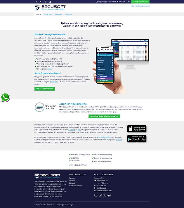 Registro de hora digital.nl (Secusoft) Hoogma Webdesign Beerta
