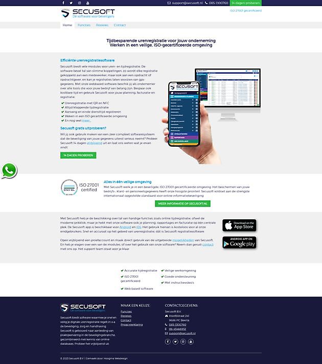 Registro de hora digital.nl (Secusoft) - Hoogma Webdesign Beerta