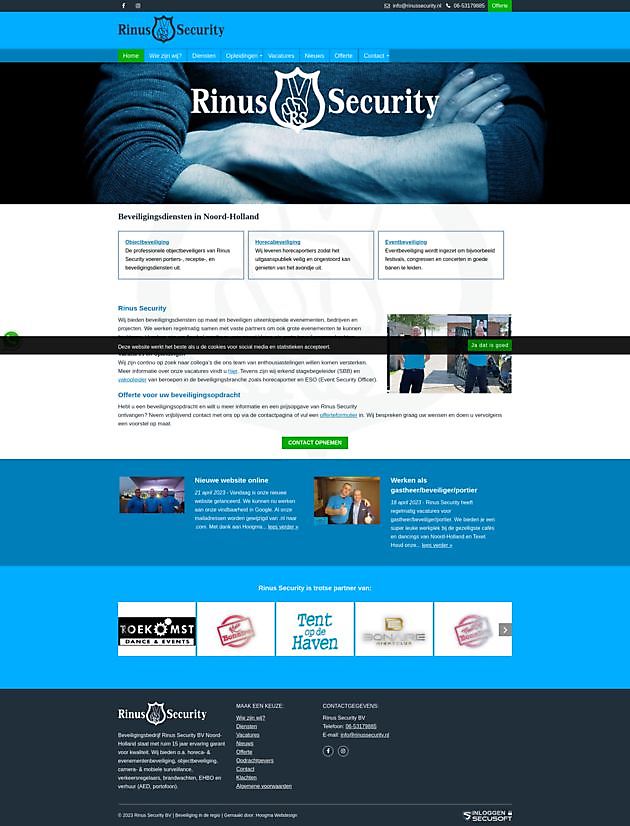 Rinus Security, Noord-Holland Hoogma Webdesign Beerta