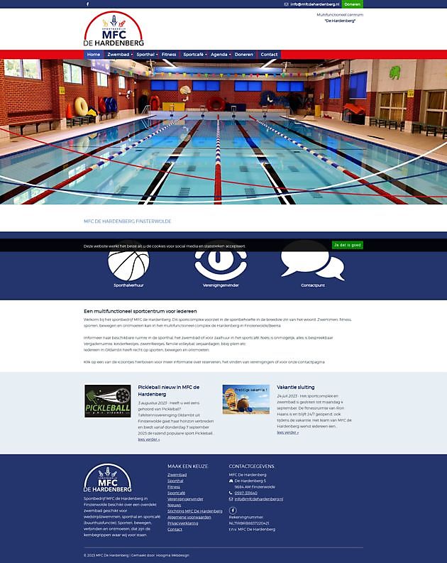 Sportbedrijf MFC De Hardenberg, Finsterwolde Hoogma Webdesign Beerta