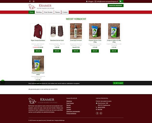Kramer voor paard en pony, Stadskanaal Hoogma Webdesign Beerta
