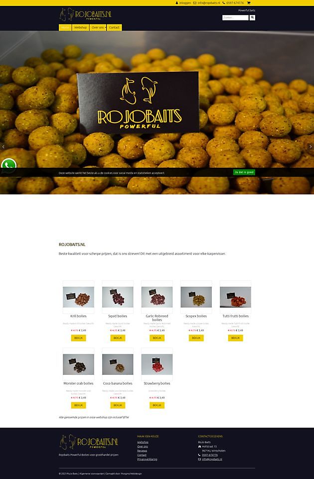 RoJo Baits, Winschoten Hoogma Webdesign Beerta