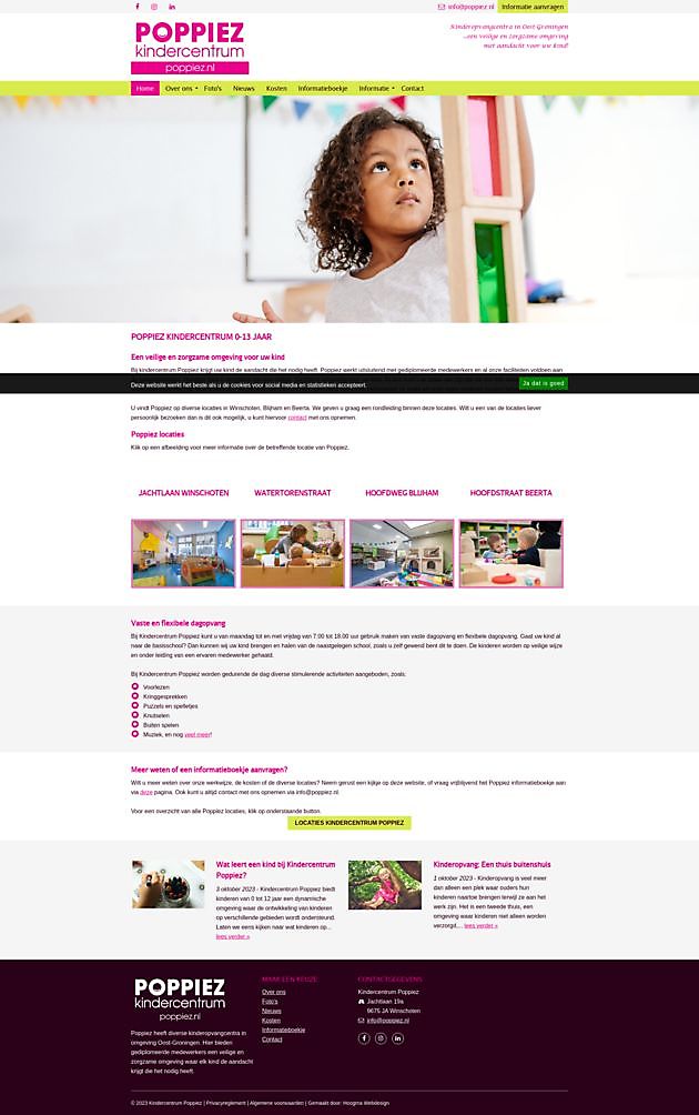 Children's center Poppiez, Winschoten, Blijham and Beerta Hoogma Webdesign Beerta