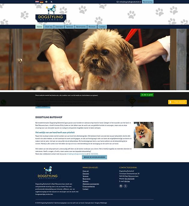 Peluquería canina Buitenhof, Bad Nieuweschans - Hoogma Webdesign Beerta