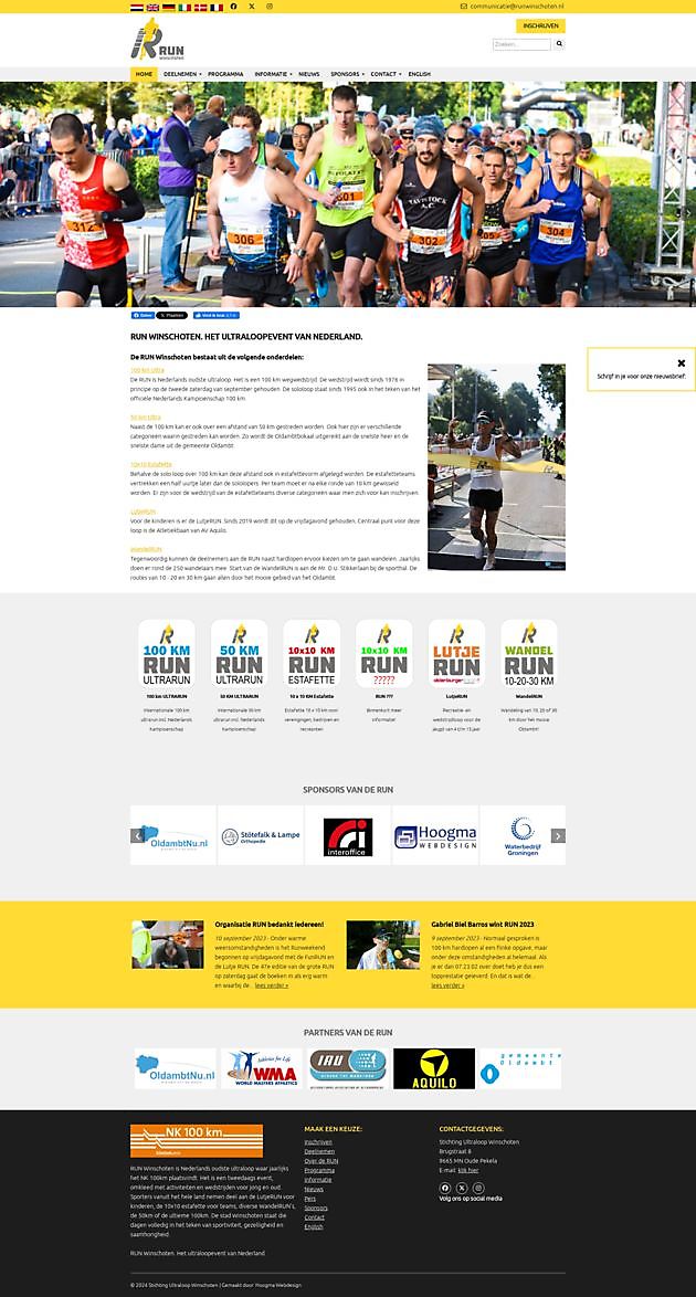 Sitio web renovado RUN Winschoten Hoogma Webdesign Beerta