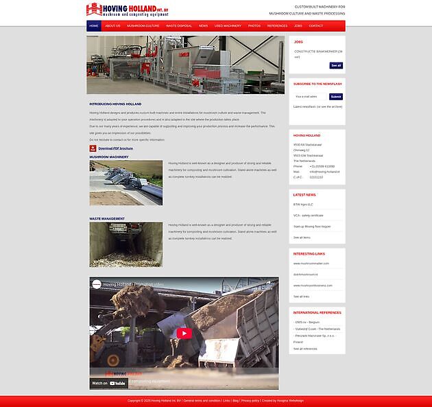 Hoving Holland Int. BV, Stadskanaal (The Netherlands) Hoogma Webdesign Beerta