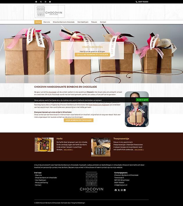 Bombones Chocovin, Winschoten Hoogma Webdesign Beerta